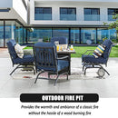 Festival Depot Patio Conversation Set Outdoor Furniture 50,000 BTU Propane Fire Pit Table Gas and Armrest Chair with Thick & Soft Cushions for Garden, Pool, Backyard