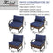 Festival Depot 9 Pcs Patio Outdoor Furniture Conversation Sets Sectional Sofa with All-Weather PE Rattan Wicker Armchair, Loveseat Coffee Side Table and Thick Soft Removable Couch Cushions (Blue)