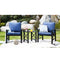 Festival Depot 3pcs Patio Outdoor Furniture Conversation Bistro Set Metal Armchairs with Thick Seat Back Cushions and Side Coffee Table for Lawn Backyard Deck