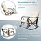 Festival Depot Outdoor Furniture Patio Conversation Set Metal Bistro Table Coffee Table Loveseat Armchairs with Seat and Back Cushions Without Pillows for Lawn Beach Backyard Pool