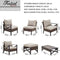 Festival Depot 9 Pcs Patio Outdoor Furniture Conversation Set Sectional Sofa with All-Weather Brown PE Rattan Wicker Back Chair, Ottoman, Coffee Table and Soft Thick Removable Couch Cushions